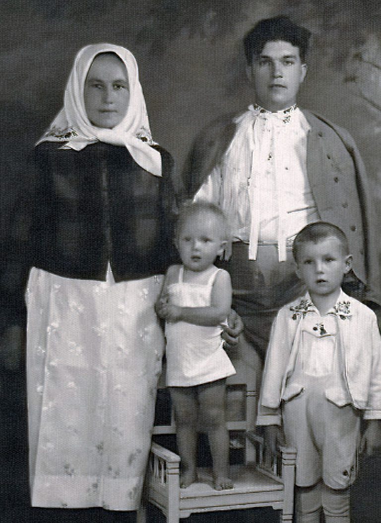 Peter Esterka with parents and sister